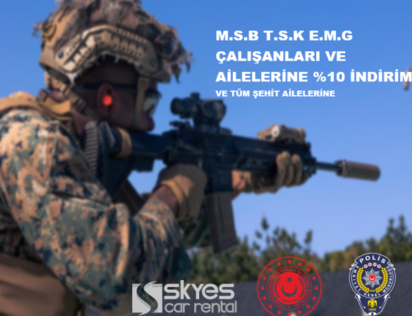 Skyes Car Rental'dan Polis ve Şehit Ailelerine Özel %10 İndirim!